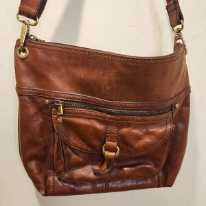 FOSSIL Brown Leather Shoulder Crossbody  Bag